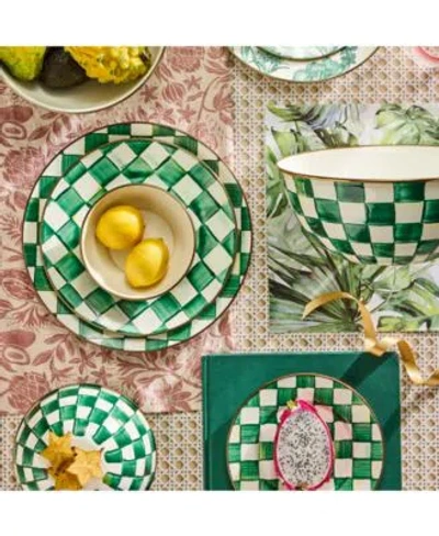 Mackenzie-childs Mackenzie Childs Emerald Check Dinnerware Serveware Collection In Multi