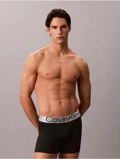Calvin Klein Men's Microfiber Stretch Steel Boxer Brief In Black | ModeSens