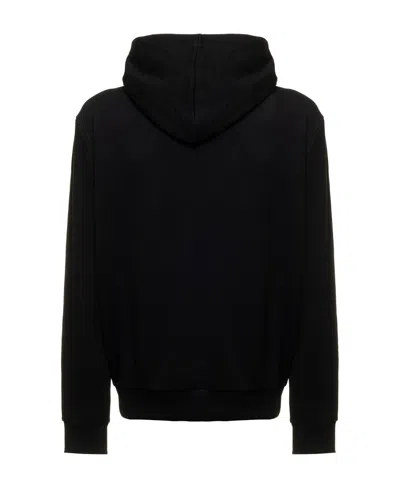 Balmain Logo Printed Drawstring Sweatshirt In Black