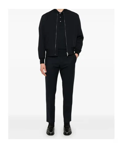 Lardini Zip-front Bomber Jacket In Black