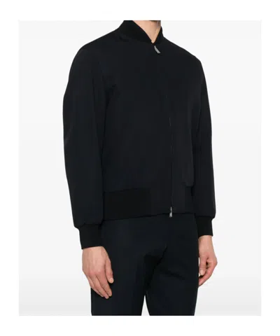 Lardini Zip-front Bomber Jacket In Black