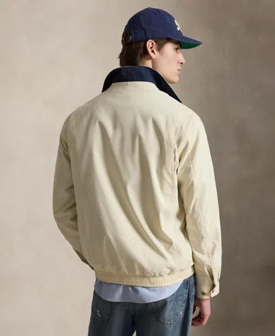 Polo Ralph Lauren Mens Khaki Uniform Bi-swing Brand-embroidered Regular-fit Woven Windbreaker Jacket Xxl In Gray