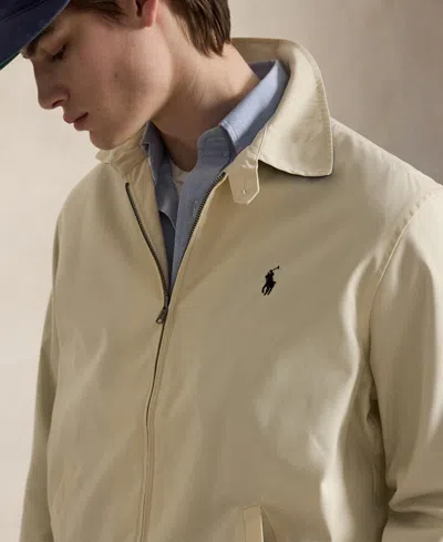 Polo Ralph Lauren Mens Khaki Uniform Bi-swing Brand-embroidered Regular-fit Woven Windbreaker Jacket Xxl In Gray