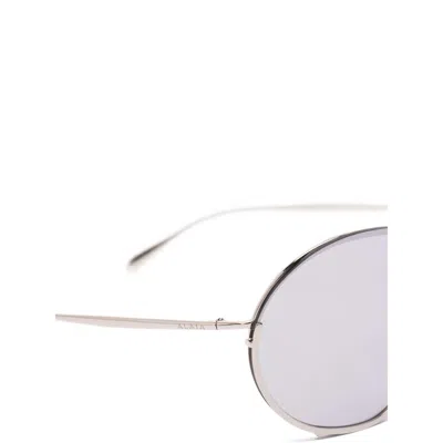 Alaïa Oversized Shield Frame Sunglasses In Silver