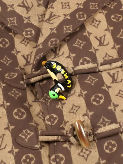 Pre-owned Louis Vuitton Monogram Wool Coat In Neutral
