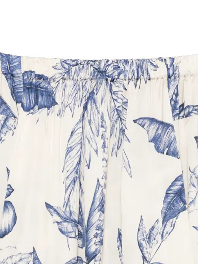 Clips Off-the-shoulder Top With Leaf Print In Multi