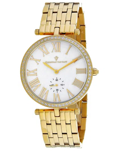 Christian Van Sant Hush Crystal-embellished 36mm Watch In Gold