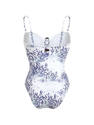 Vilebrequin Women Bandeau One-piece Swimsuit Lavender In White