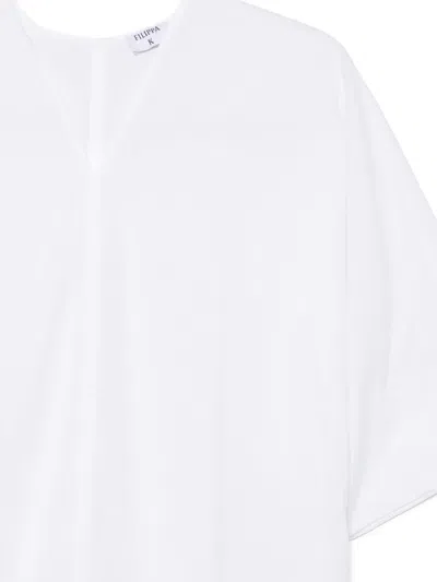 Filippa K V-neck Short-sleeve Mini Dress In White