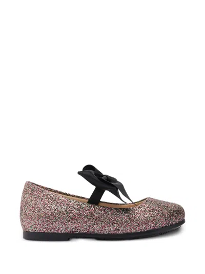 Banblu Glitter Bow Ballet Flats In Multi