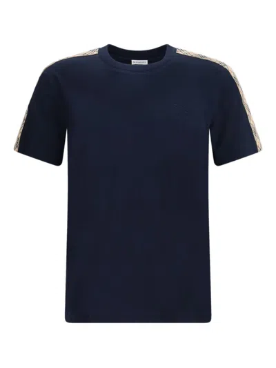 Burberry Ekd Embroidered Checked-band T-shirt In Black