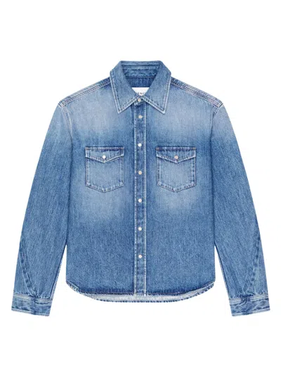 Givenchy Couture Seam Shirt In Shadow Washed Denim Clothing In Blue