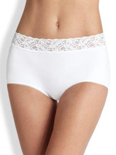 Shop Wacoal Women's Cottonsuede Lace-trim Full Briefs In White