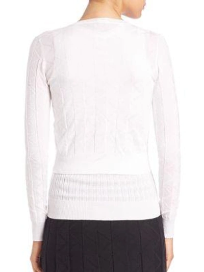 Shop M Missoni Basic Cropped Cardigan In White