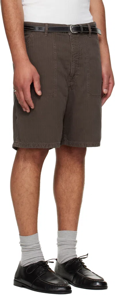 Jeanerica Genua Worker Chino Shorts 8 Chevron Brown