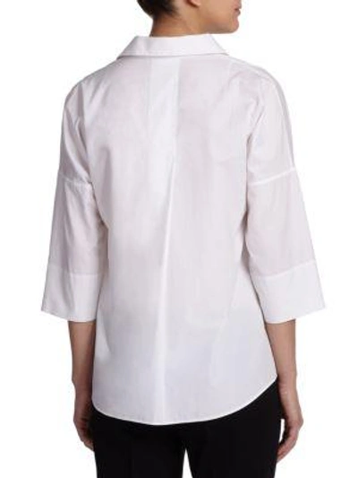 Shop Akris Punto Women's Elements Cotton Kimono Blouse In White