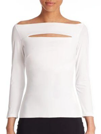 Shop La Petite Robe Di Chiara Boni Women's Katy Slit-front Top In White