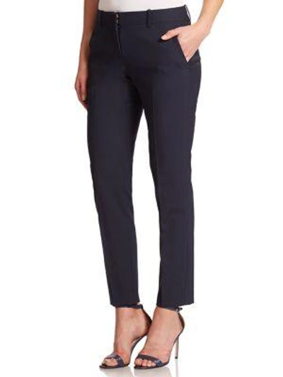 Shop Theory Testra Edition Stretch Cropped Pants In Deep Navy