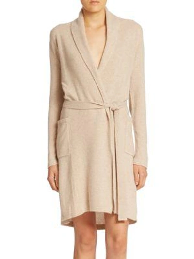 Shop Sofia Cashmere Cashmere Jersey Robe In Oatmeal