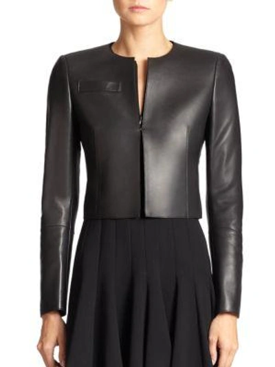 Shop Akris Women's Hasso Leather Jacket In Black