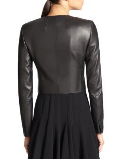 Shop Akris Women's Hasso Leather Jacket In Black