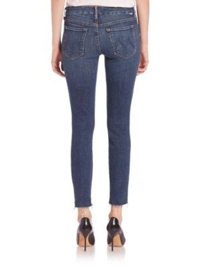 Shop Mother The Looker Mid-rise Ankle Skinny Fray Hem Jeans In Girl Crush