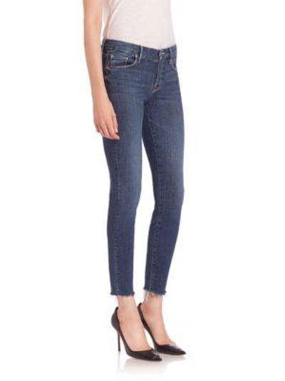 Shop Mother The Looker Mid-rise Ankle Skinny Fray Hem Jeans In Girl Crush