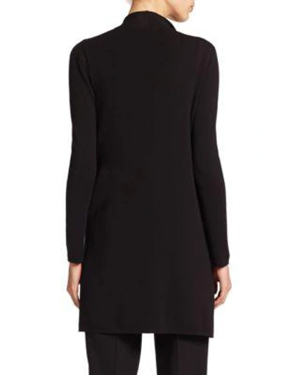 Shop Akris Architecture Collection Long Wool Cardigan In Black