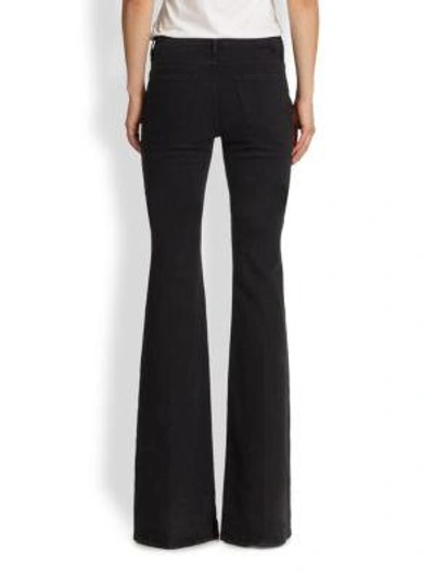Shop Frame Women's Forever Karlie High-rise Supermodel Length Flare Jeans In Noir