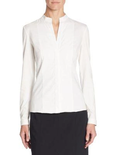 Shop Akris Punto Elements Poplin Blouse In White