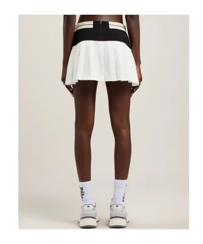 Palm Angels Logo Skirt Straight Cut Contrast Waistband In Multi