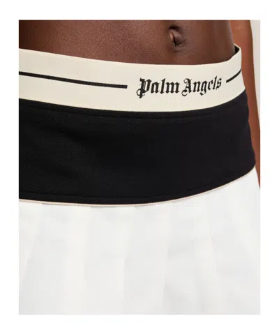 Palm Angels Logo Skirt Straight Cut Contrast Waistband In Multi