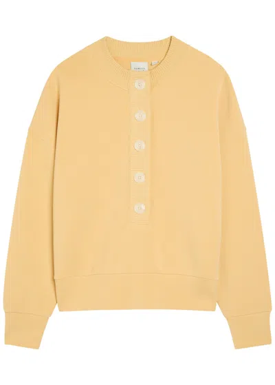 Varley Reena Button-down Stretch-jersey Sweatshirt In Brown
