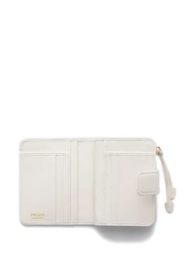 Prada Small Leather Wallet In White
