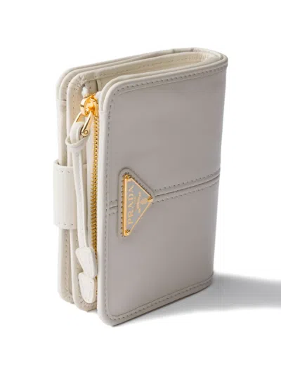 Prada Small Leather Wallet In White