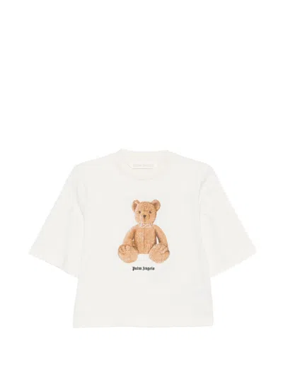 Palm Angels White Graphic Crew Neck T-shirt In White