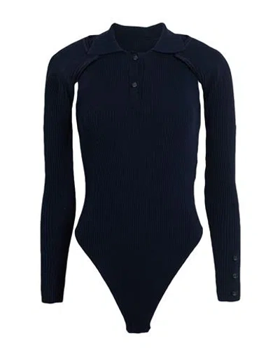 Jacquemus Solid Colour Bodysuits In Blue
