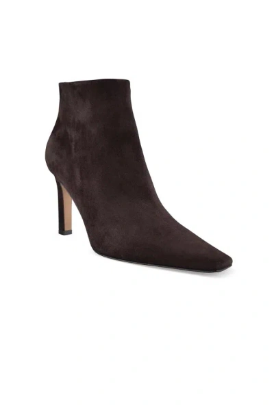 The Row Squared Toe Nappa Leather Ankle Boots In Brown