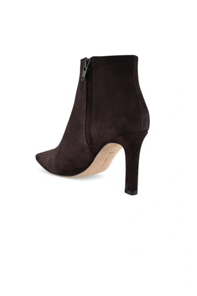 The Row Squared Toe Nappa Leather Ankle Boots In Brown