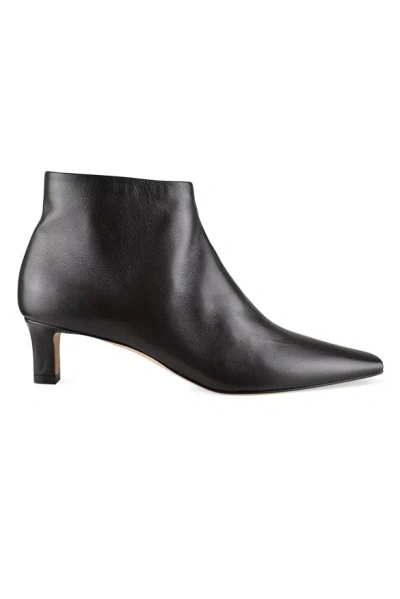 The Row Black Carla 45 Ankle Boots In Leather In Animal Print