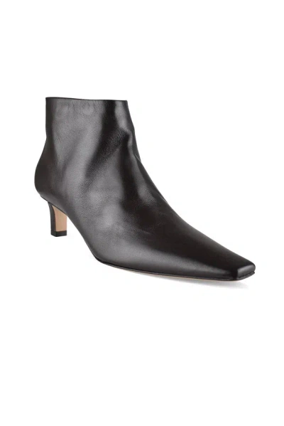 The Row Black Carla 45 Ankle Boots In Leather In Animal Print