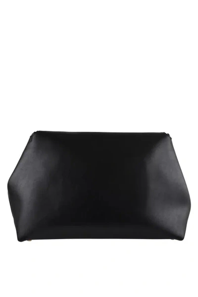 Totême T-lock Foldover Top Shoulder Bag In Black