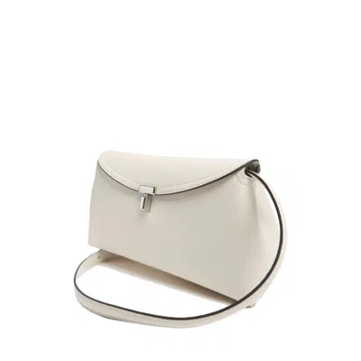 Totême T-lock Smooth-leather Convertible Clutch In Milk In Neutral