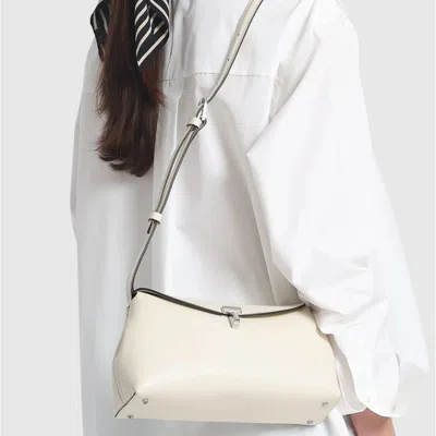 Totême T-lock Smooth-leather Convertible Clutch In Milk In Neutral