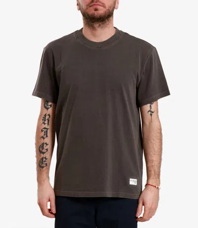 Fay Brown Solid Crew Neck T-shirt In Brown