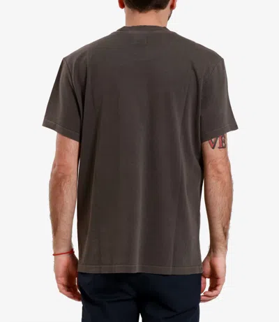 Fay Brown Solid Crew Neck T-shirt In Brown