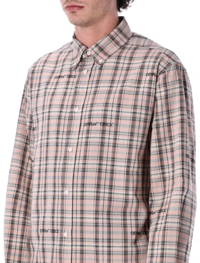 Off-white Pink Flannel Regular Shirt In Blue