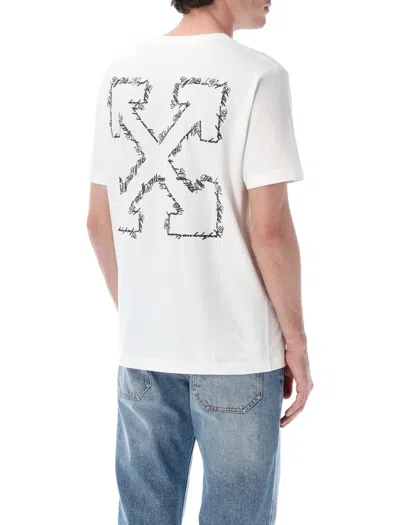 Off-white Script Arrow Cotton T-shirt In White