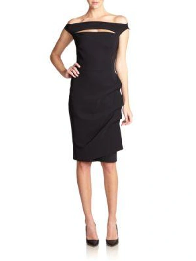 Shop La Petite Robe Di Chiara Boni Women's Melania Short Off-the-shoulder Dress In Black