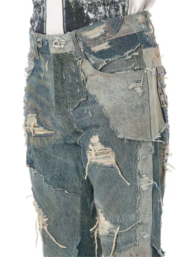 Who Decides War Unearthed Distressed Patchwork Denim Jeans In Multi